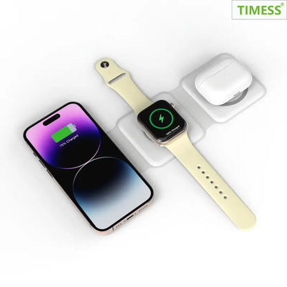 3 In 1 Wireless Charging Pad for iPhone, Magnetic Foldable