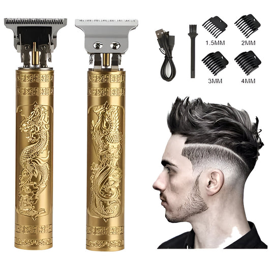 USB Rechargeable Hair Clipper with Golden Dragon Portable Trimmer